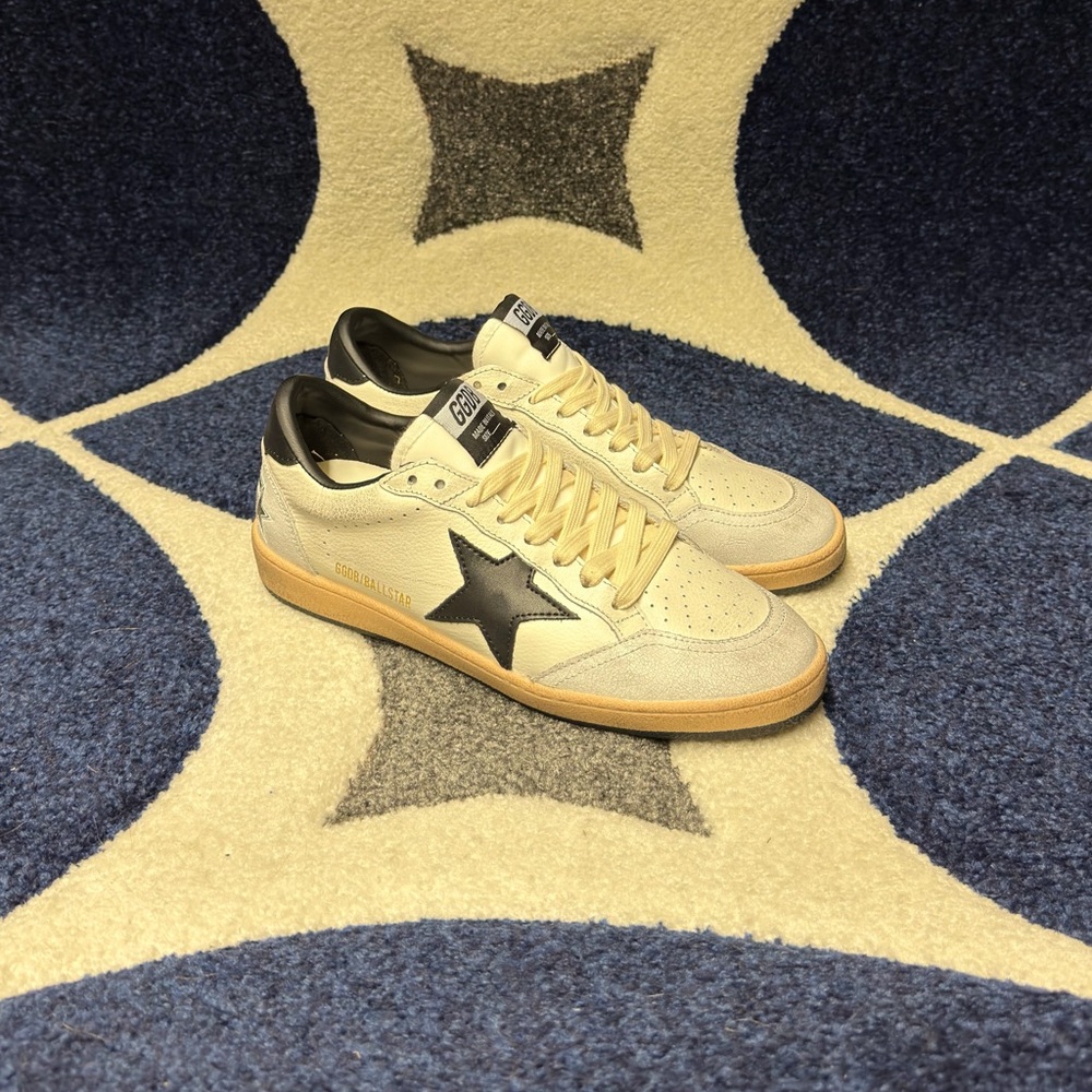 Golden Goose Ball Star White Nappa Black Star and Heel Tab size 39